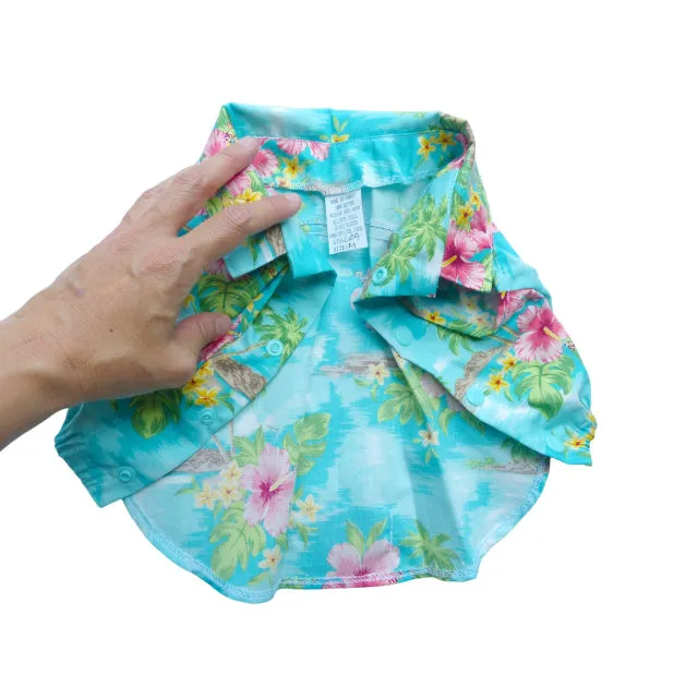 Diamond Head Hawaiian Dog's Shirts | Hawaiian Scenic Series | LIght Blue