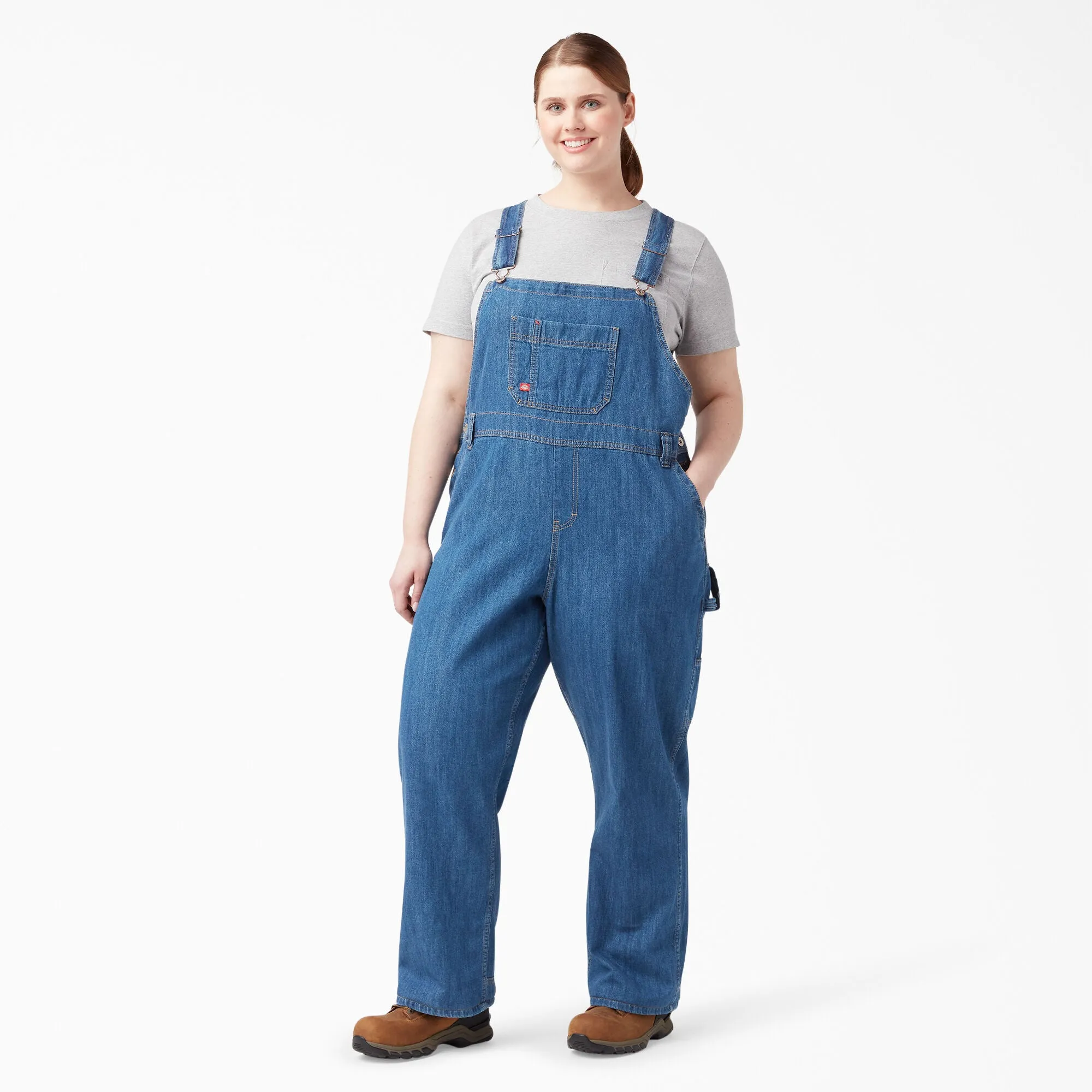Dickies  -  #FBW206 - Made to Fit the Curvy Girl - Women's Plus Relaxed Fit Straight Leg Bib Overalls