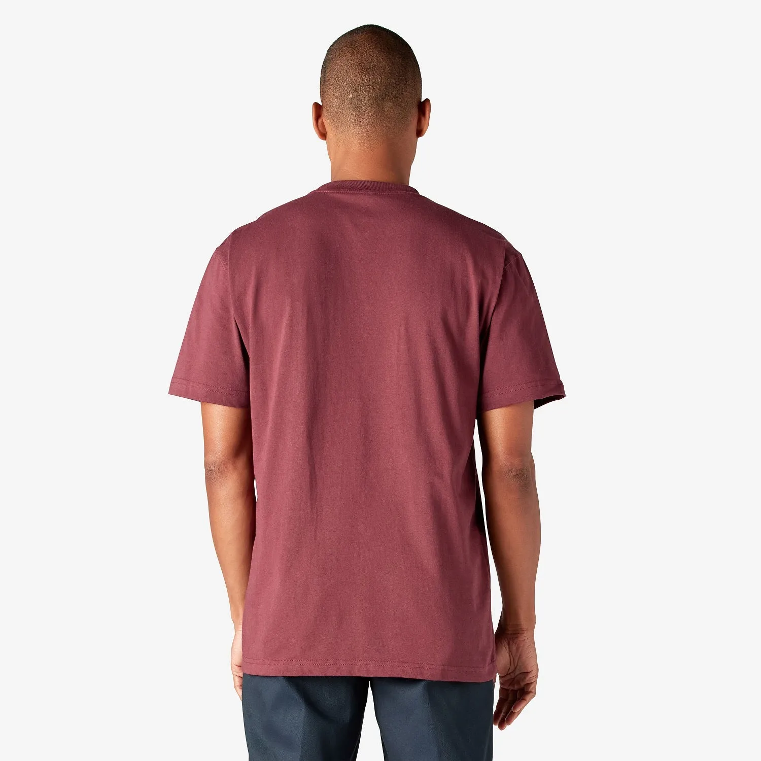 Dickies Men's Heavyweight Short Sleeve Pocket T-Shirt_Burgundy