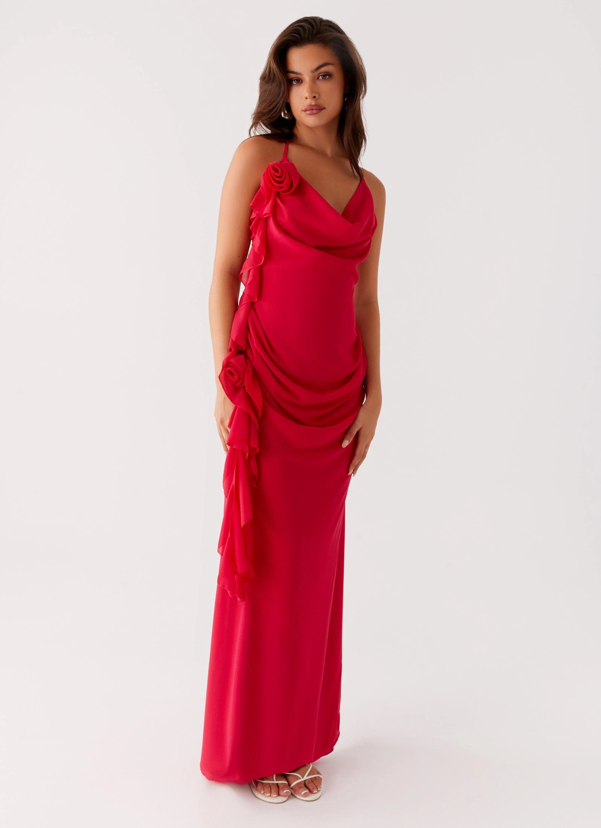 Office Casual Diedre Rose Strappy Maxi Dress - Raspberry