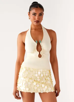 Functional fashion wear TearResistantMaterial Diego Halter Top - Yellow Ultimate Comfort