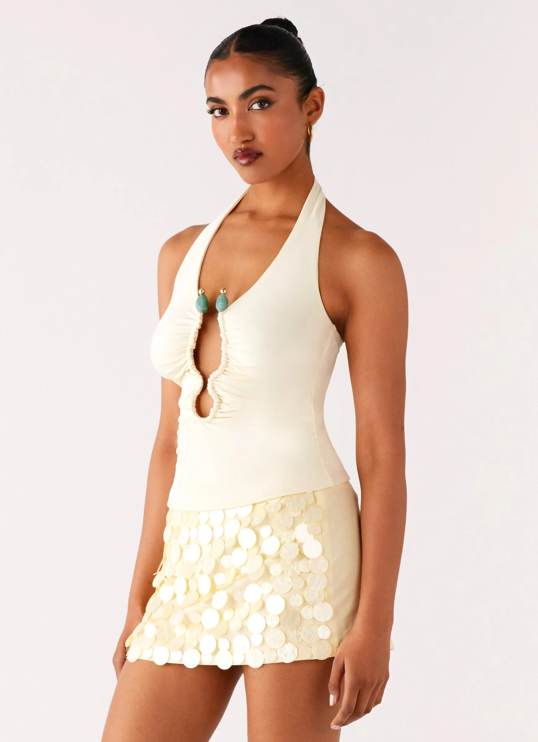 Snug Waist Daywear Diego Halter Top - Yellow Ultimate Comfort