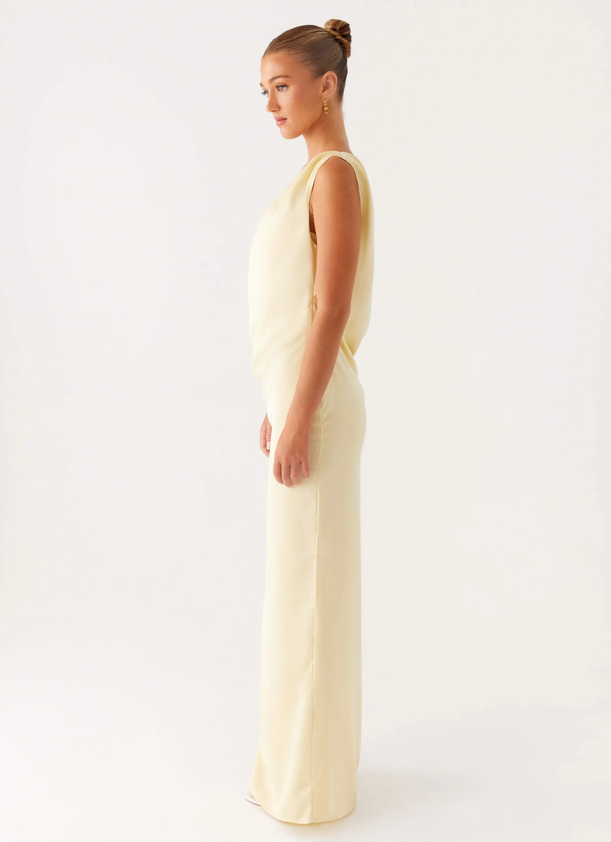 Cooper Maxi Dress - Yellow Rhinestone-Detail Trendy midi dress