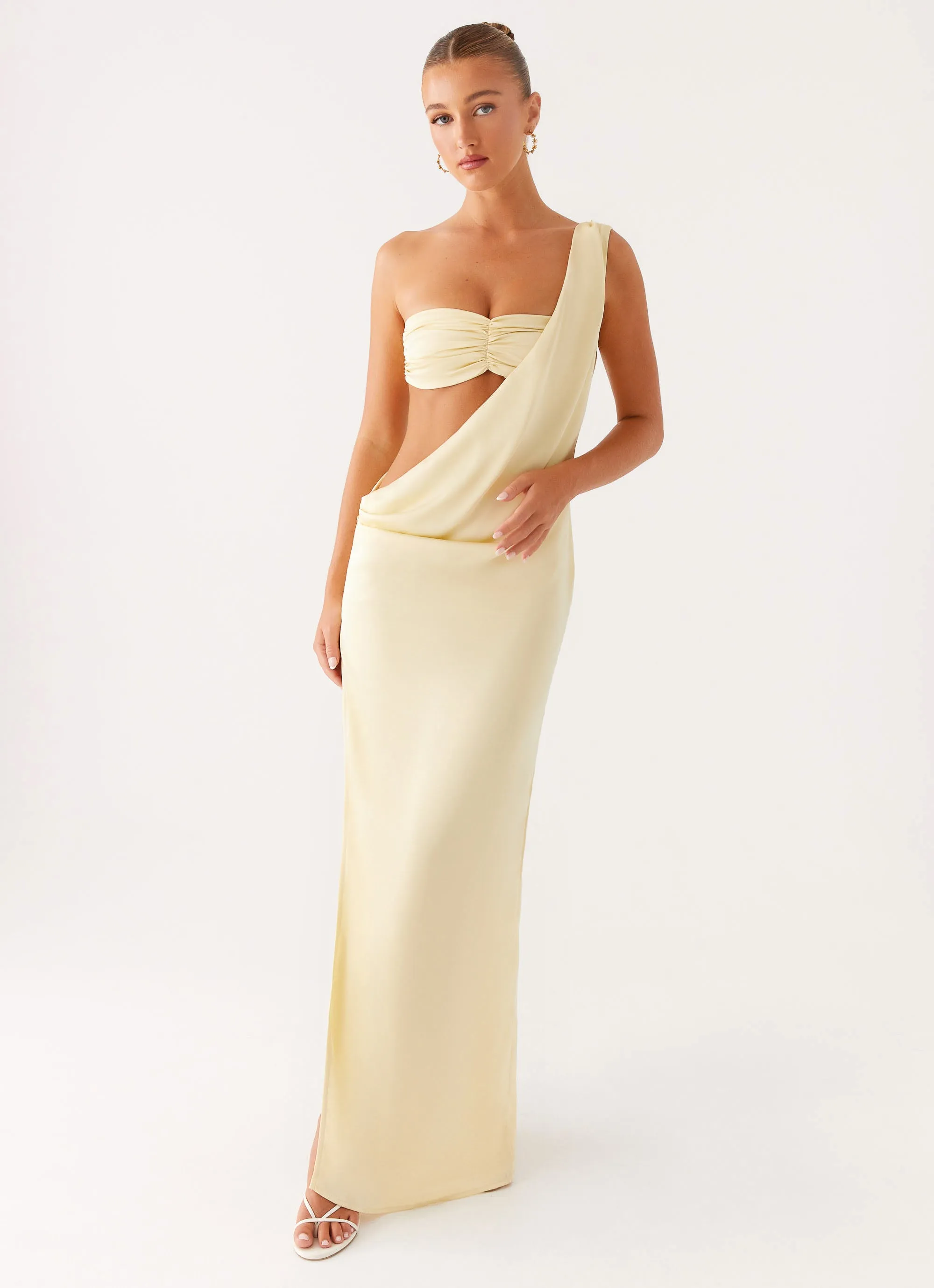 Cooper Maxi Dress - Yellow Silky-Lining