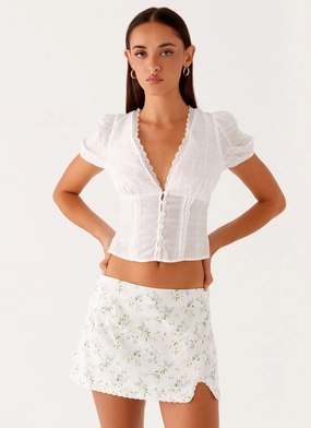 Disconnect Mini Skirt - Vintage Ditsy Floral Wrap Closure