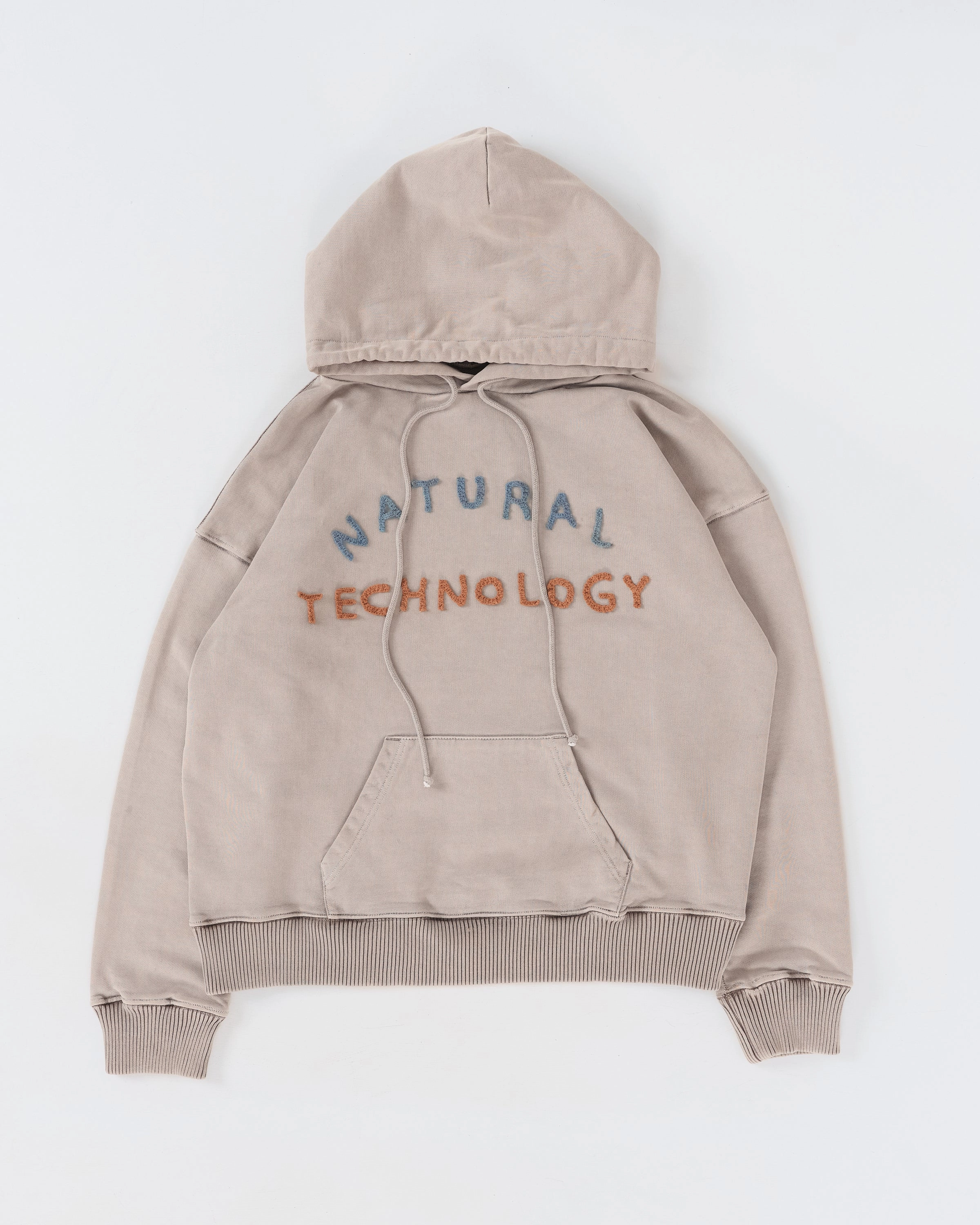 Vintage Style Calm Energy Geo Hoodie - Soft Grey