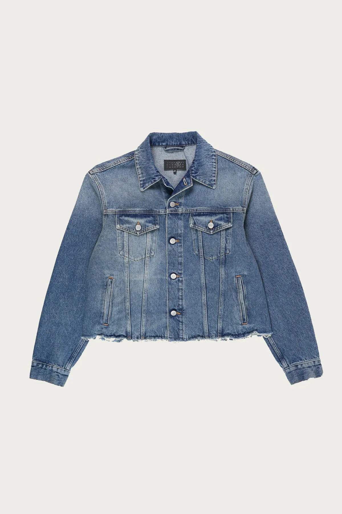 Distressed Denim Jacket - Light Blue