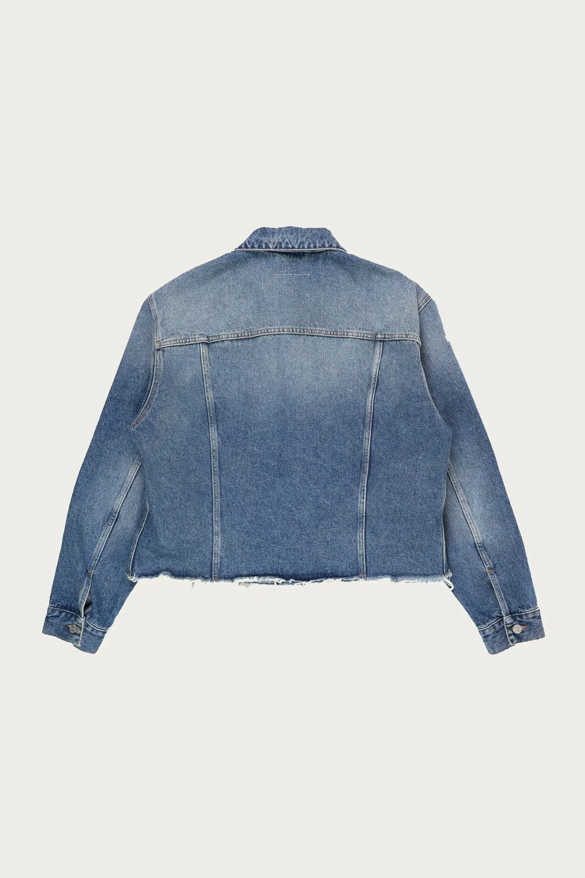 Distressed Denim Jacket - Light Blue