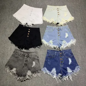 Distressed Denim Shorts