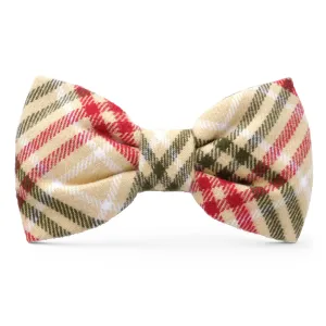 Dog and Cat Bowtie: Eggnog Plaid Flannel