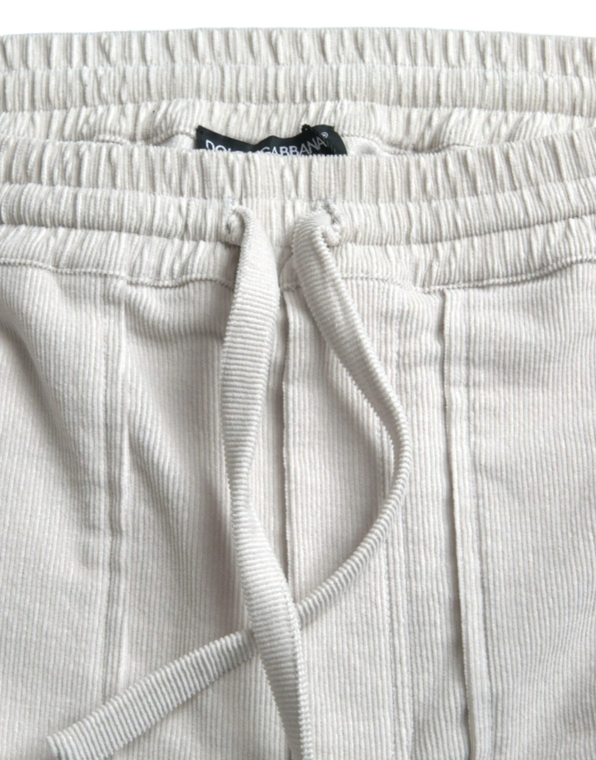 Dolce & Gabbana Beige Cotton Corduroy Herre Bermuda Shorts