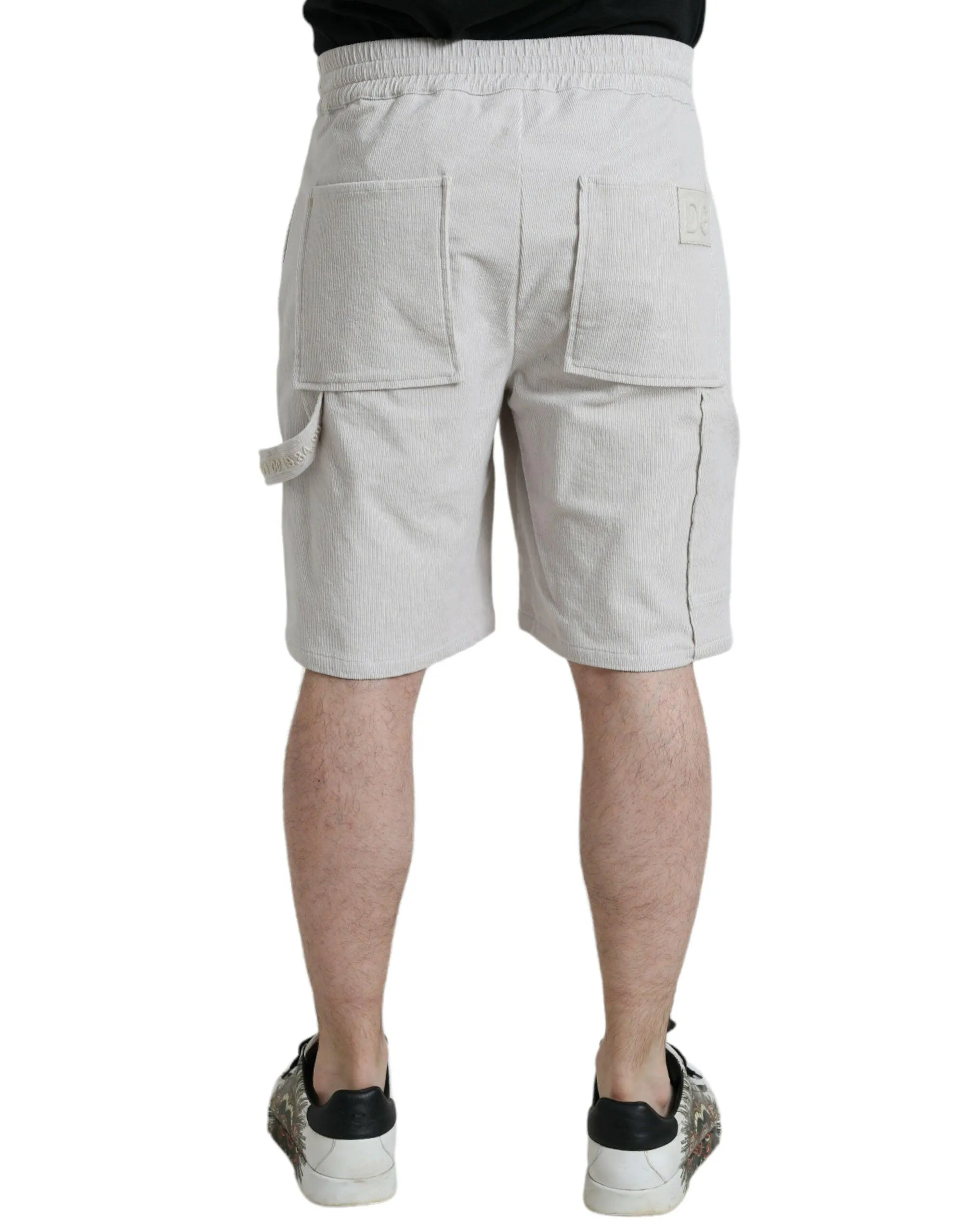 Dolce & Gabbana Beige Cotton Corduroy Herre Bermuda Shorts