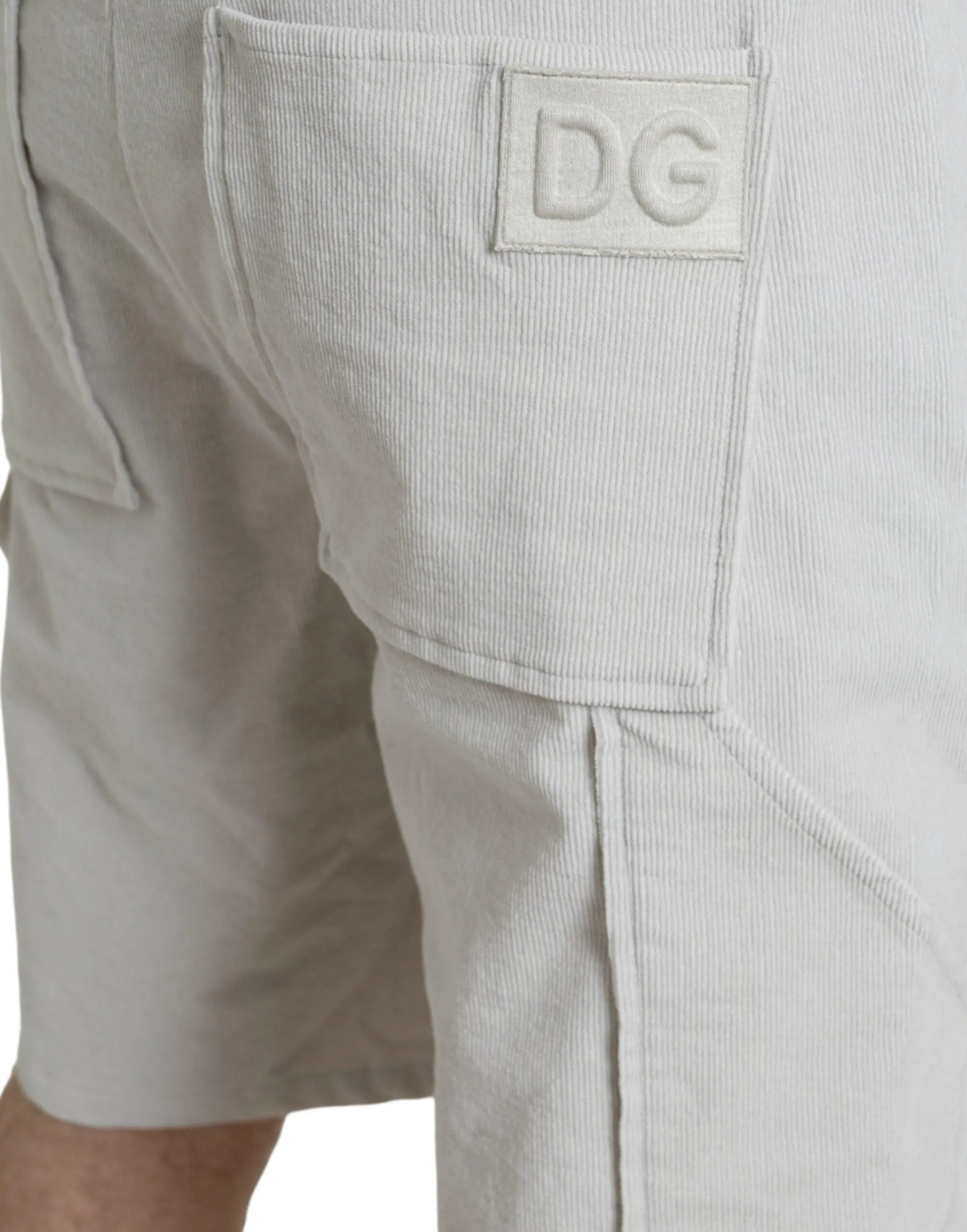 Dolce & Gabbana Beige Cotton Corduroy Herre Bermuda Shorts