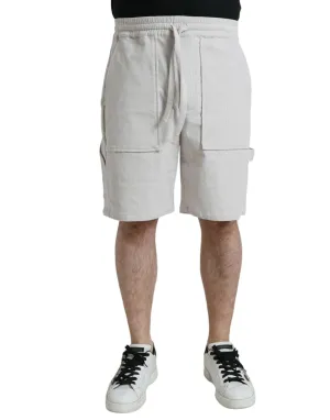 Dolce & Gabbana Beige Cotton Corduroy Herre Bermuda Shorts