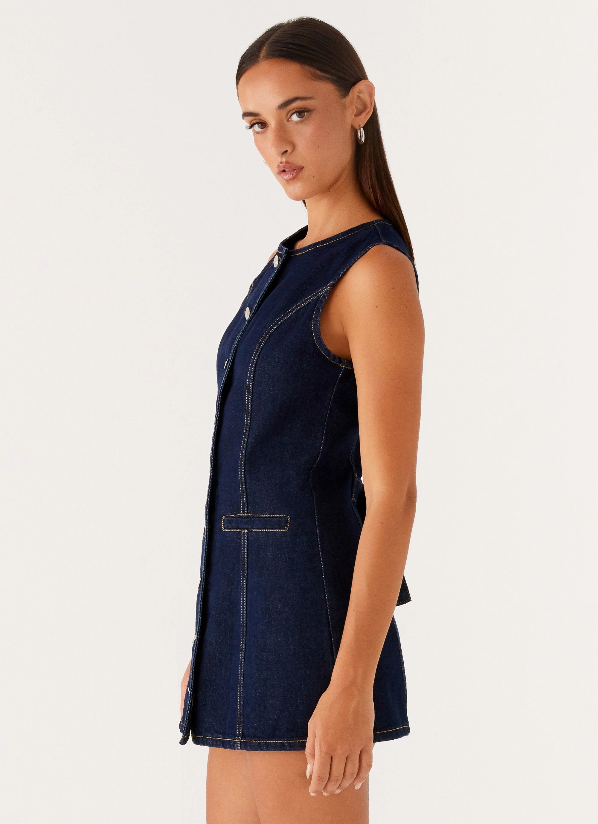 Dolton Mini Dress - Indigo Easy Comfort Clean Chic