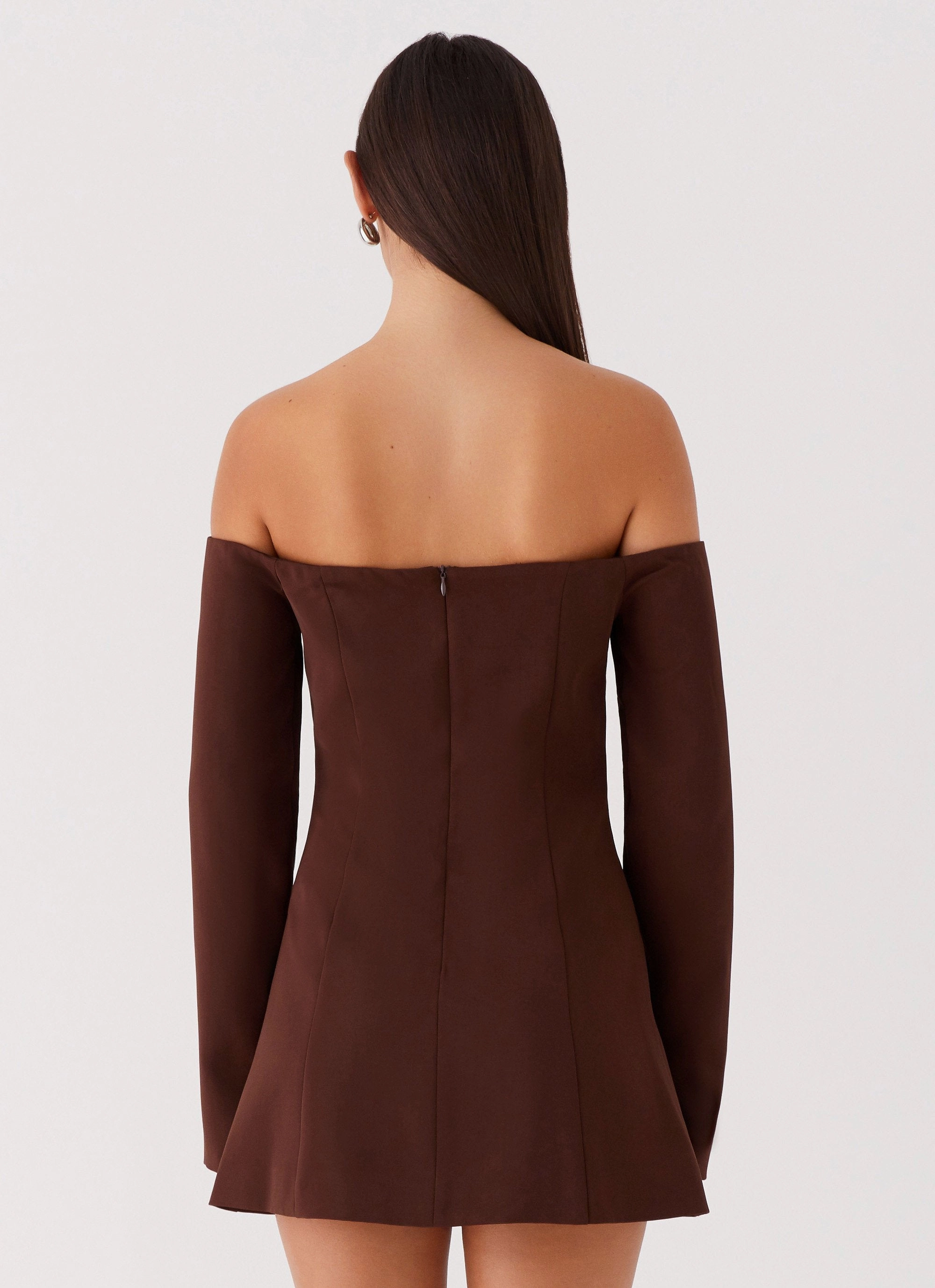 Compact Fit Dominique Blazer Mini Dress - Chocolate
