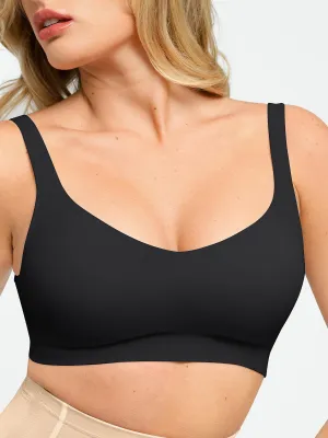 ZeroWaste Pattern Seamless Push-Up V-Neck Wide-Strap Bras