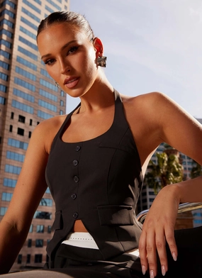 Kendra Backless Vest - Black AntiPilling Technology