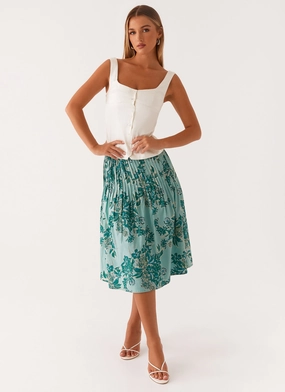 Dreamscape Midi Skirt - Cloud Nine Floral Mini length Casual Comfort