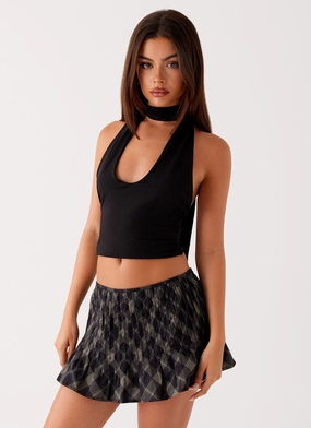 Sleek Comfort Dreamscape Mini Skirt - Check