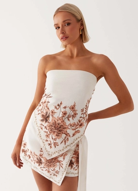 Ultra Soft Blend Relaxed Fit Design Dreamy Days Scarf Top - Ivory