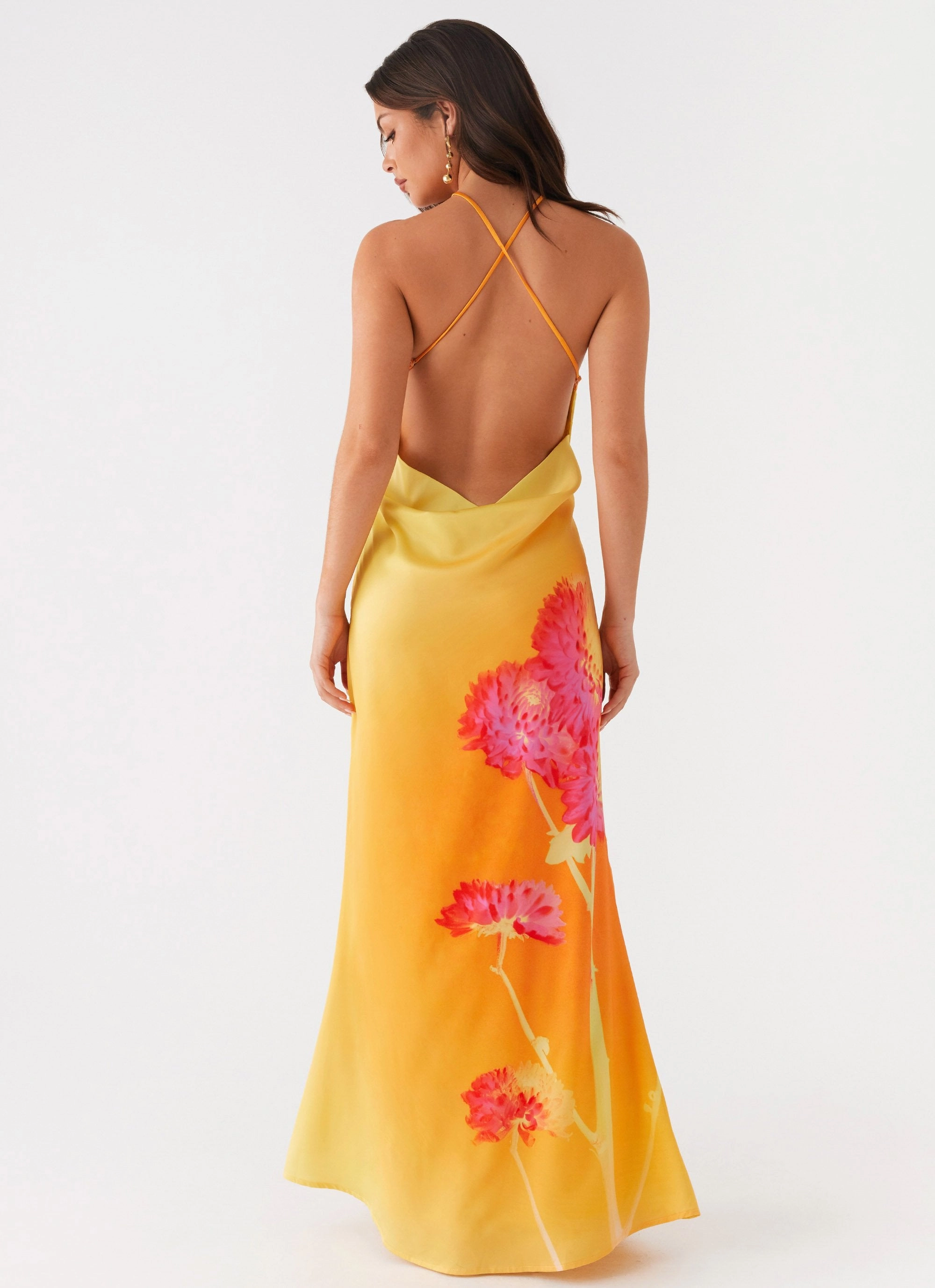 Chloe Maxi Dress - Orange Floral Seasonal Style