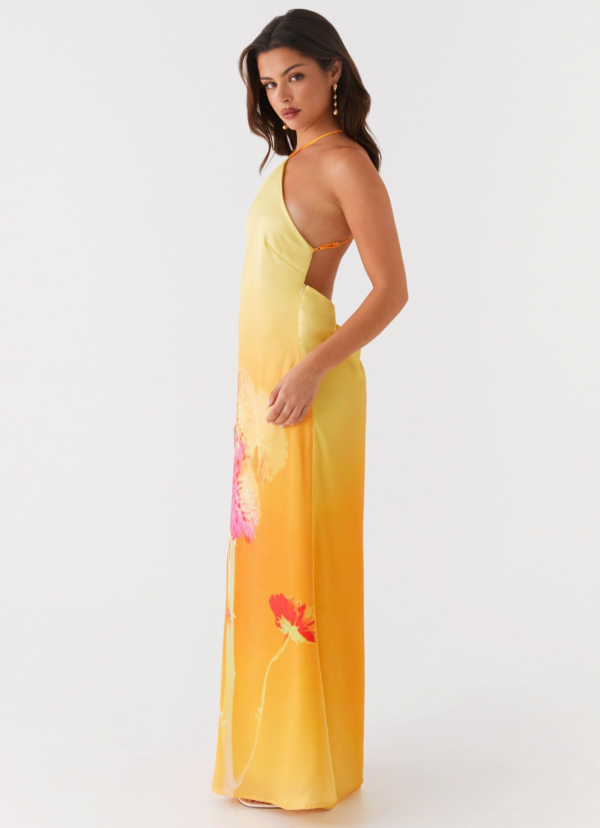 Chloe Maxi Dress - Orange Floral TaglessDesign