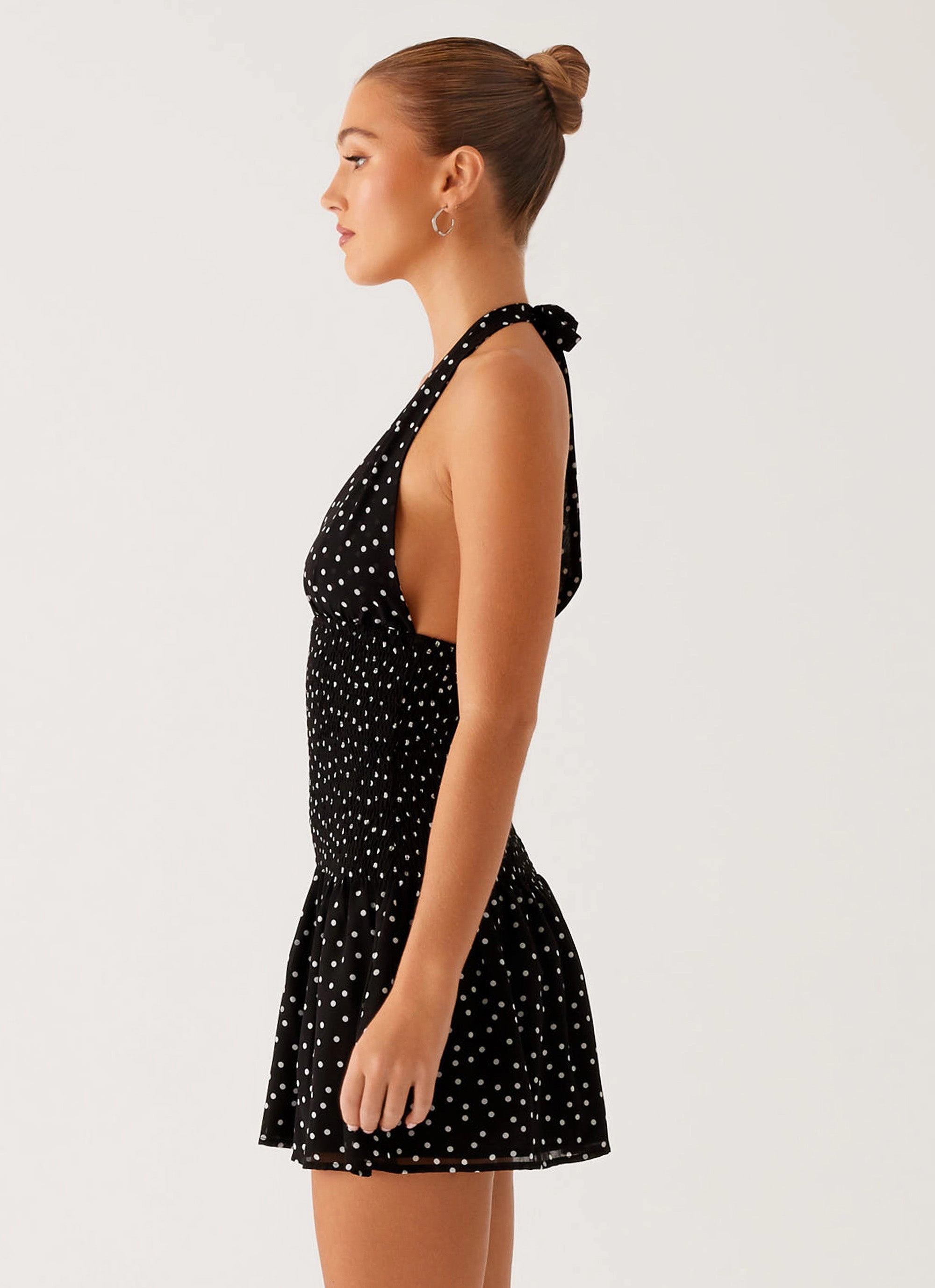 Urban Aesthetic Holden Mini Dress - Black Polka Dot