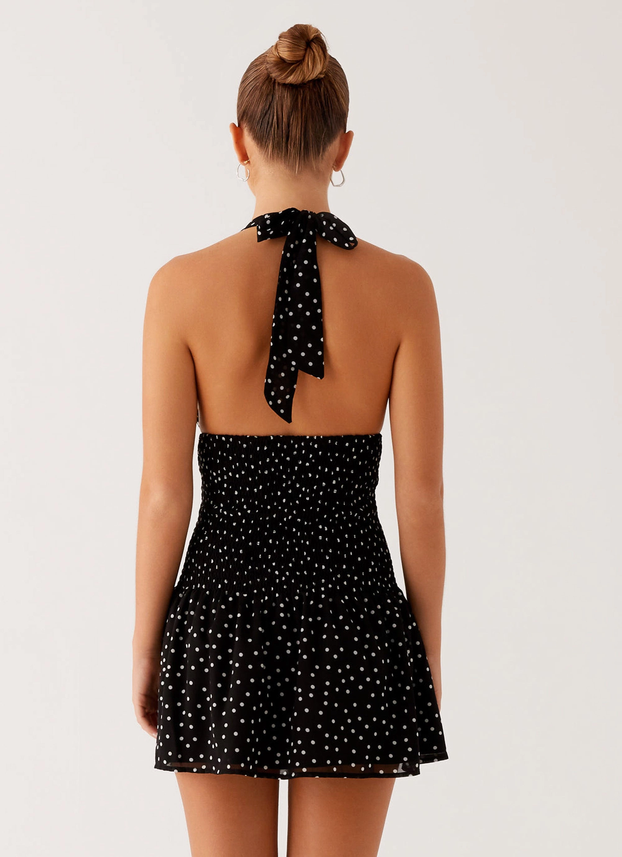 Layered Comfort Holden Mini Dress - Black Polka Dot