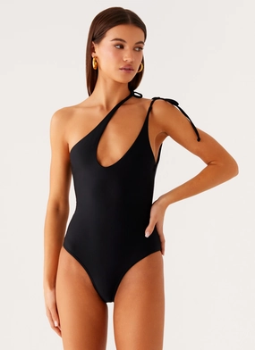 Drifted One Piece Swimsuit - Black laid-back style