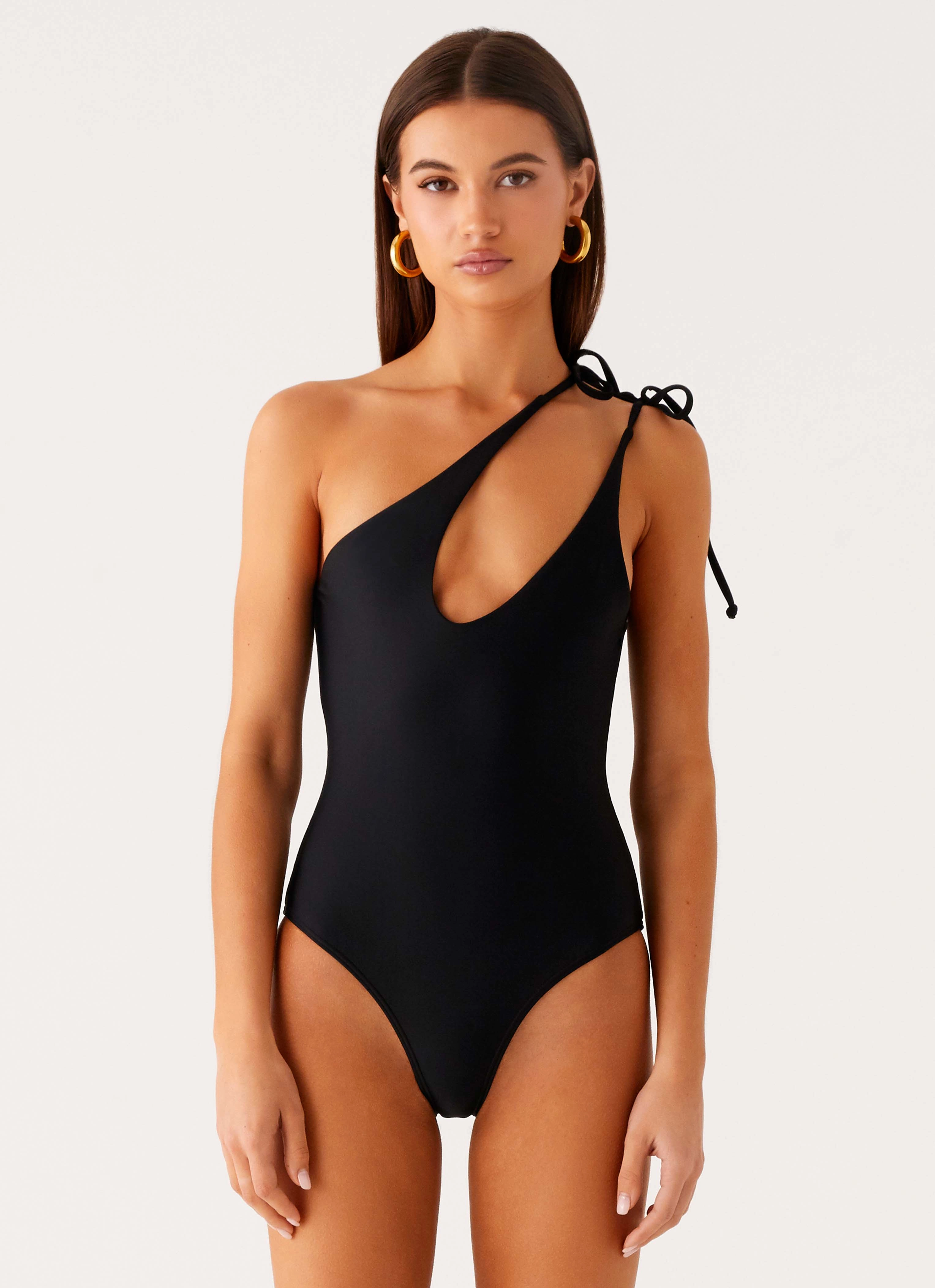 Drifted One Piece Swimsuit - Black Breathable-fabric