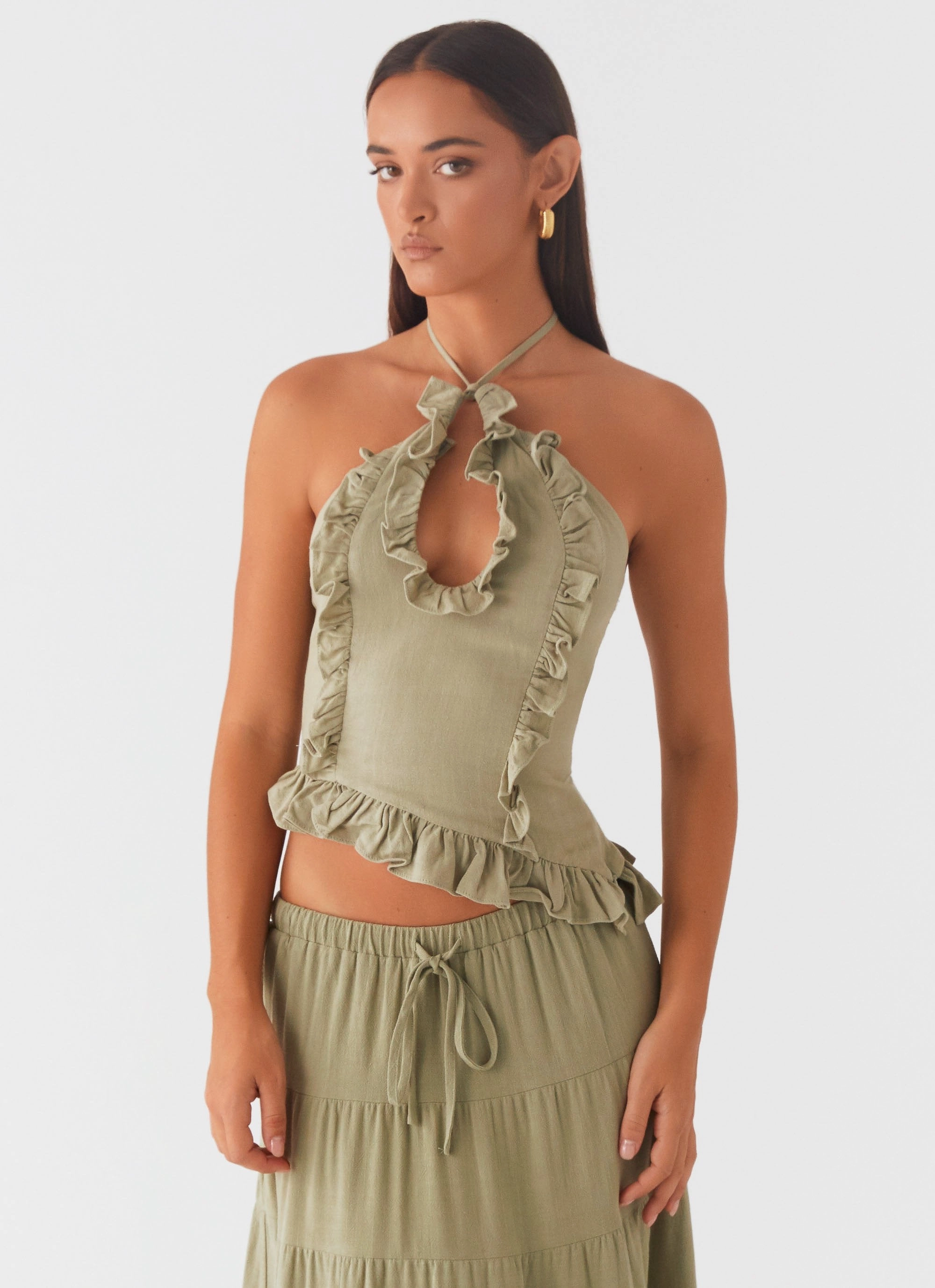 Adaptive Fit Technology SoftTouchFinish Mariella Linen Top - Sage