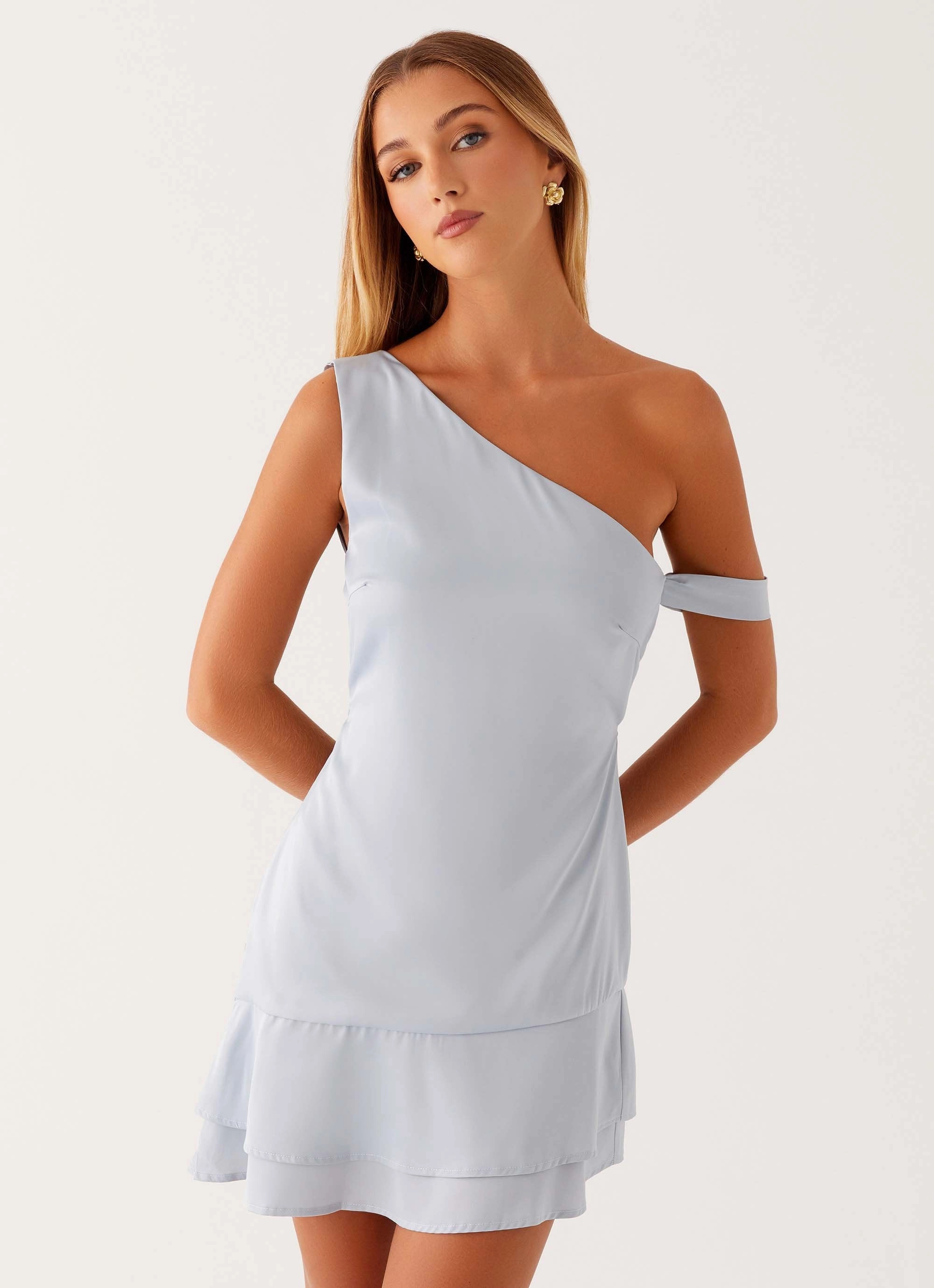 Neutral Layer Comfortable and Chic Dune Mini Dress - Heather Blue