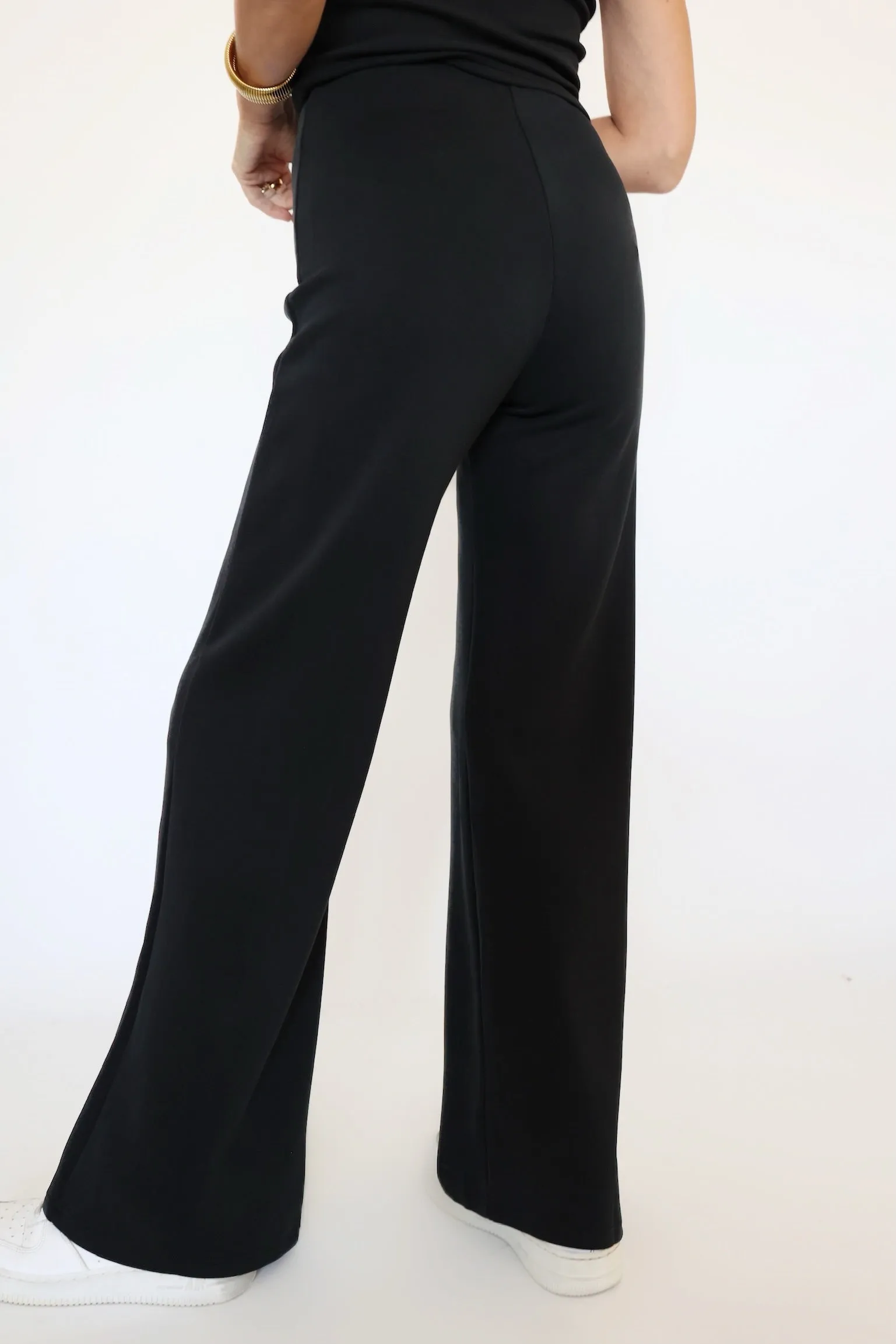 Hustle Knit Wide Leg Pant Soft Fabric Stretch Panels