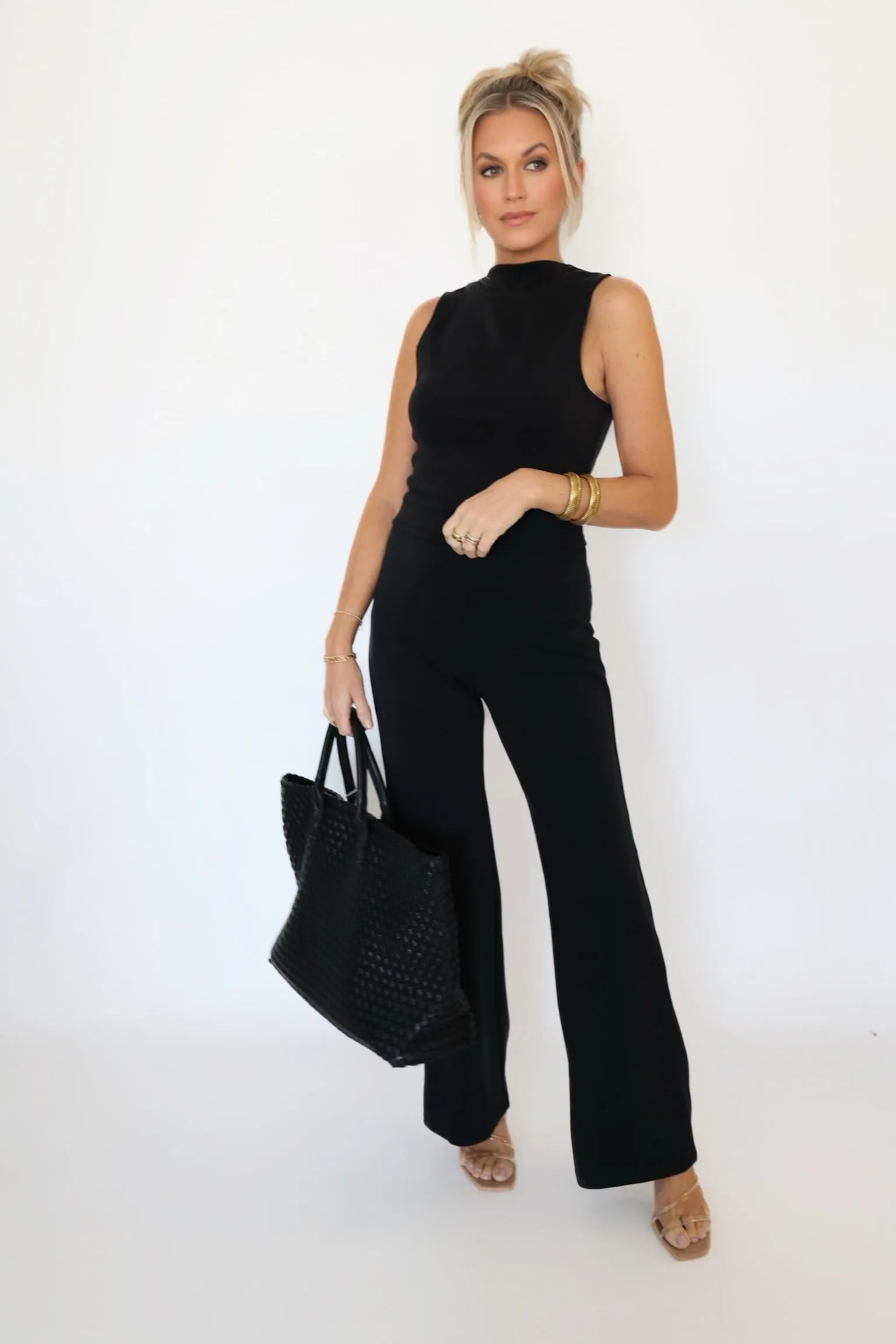 Smart Stretch Flexible Cut Hustle Knit Wide Leg Pant