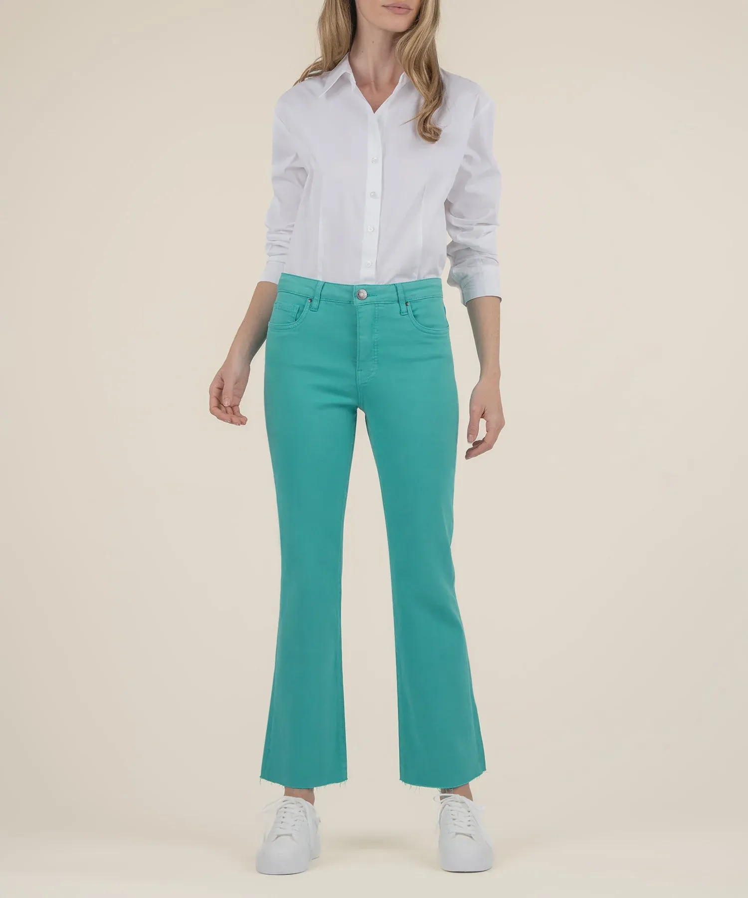 Kelsey High Rise Ankle Flare - Turquoise (FINAL SALE) Casual Flex