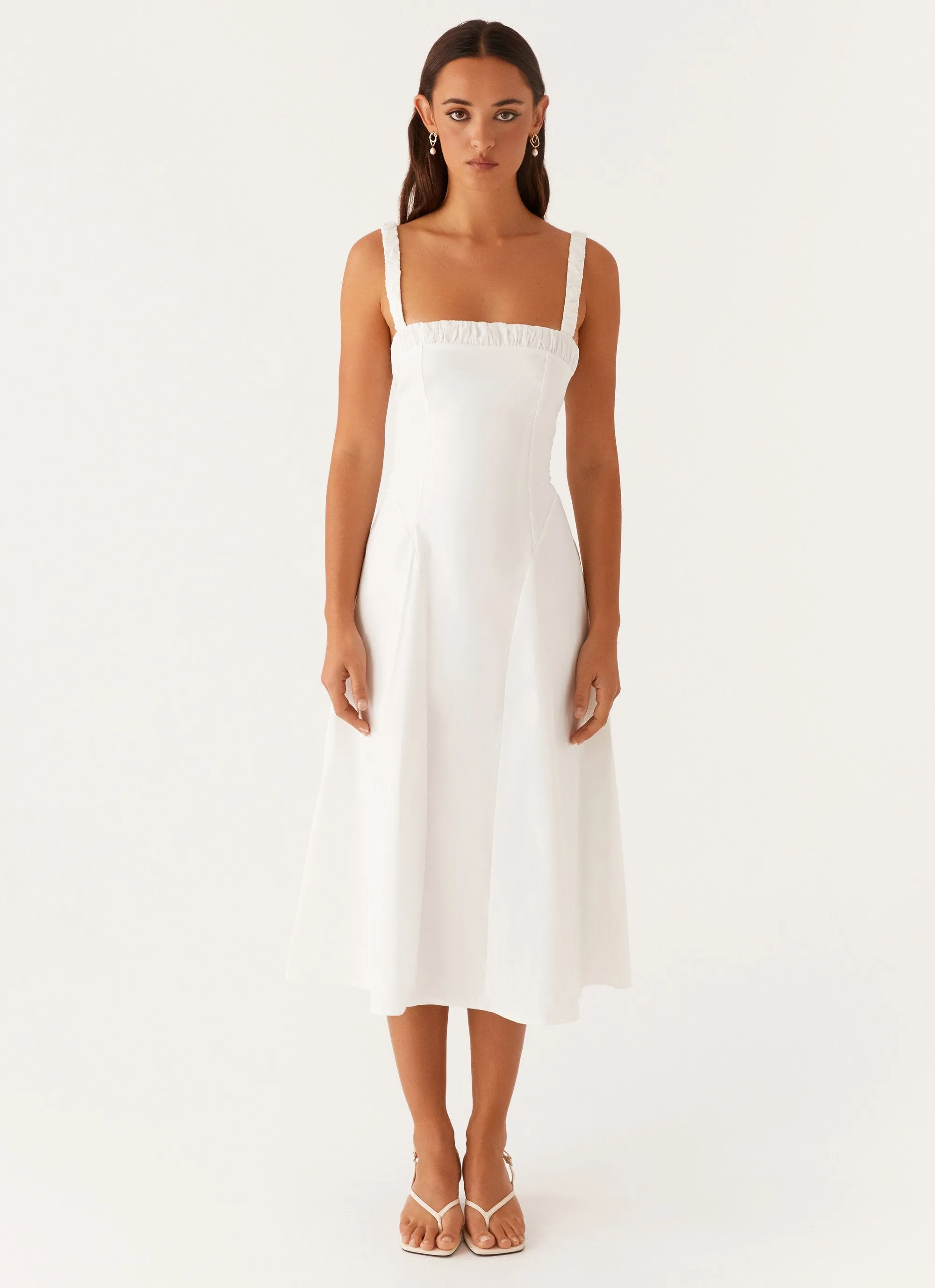Enola Midi Dress - White Texture Blend