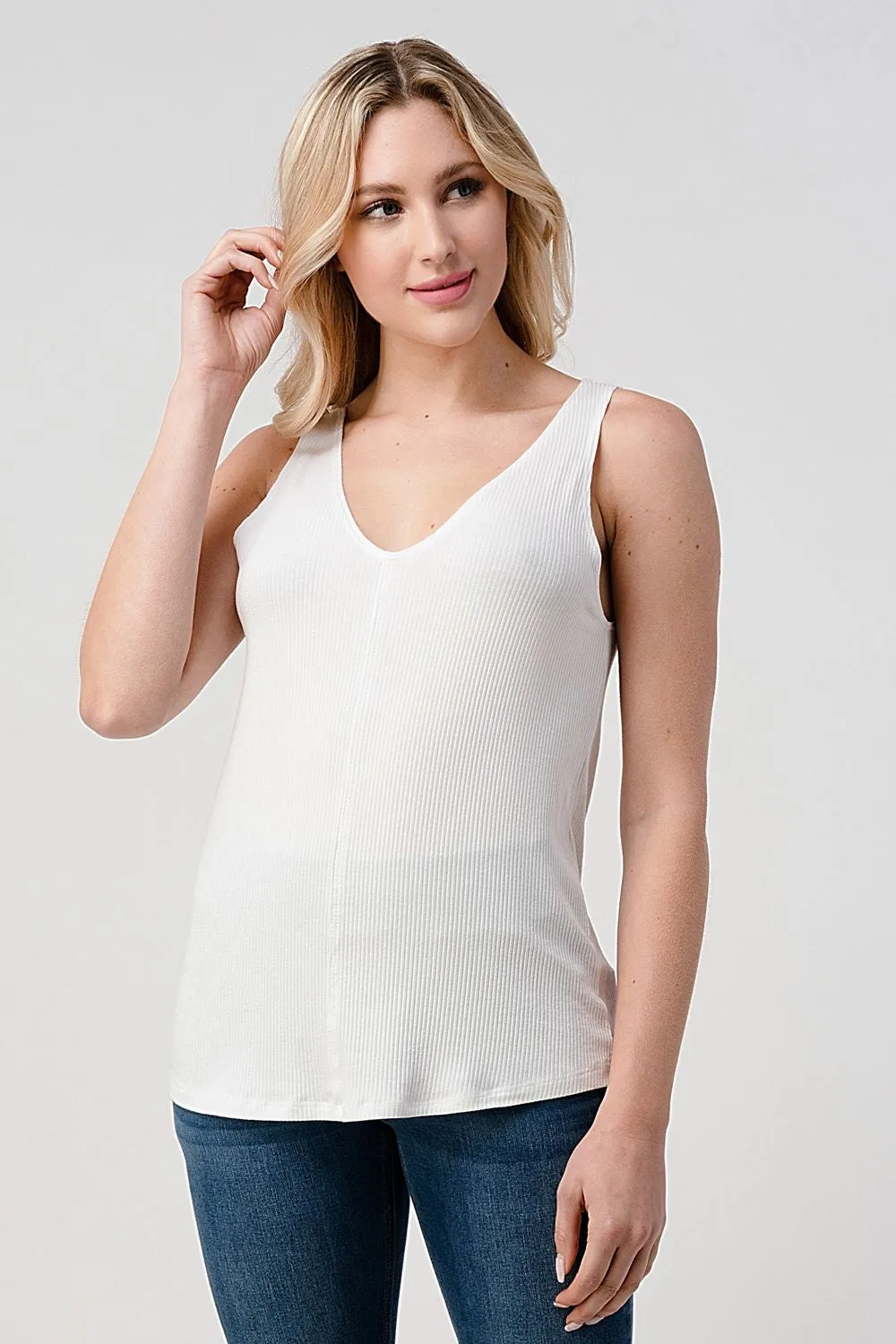 Ribbed Trim Details Every Girl Tank Top (FINAL SALE)