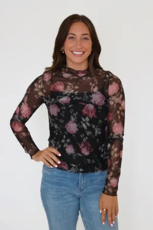 Sustainable Fabric Blend RecycledPolyester Pinned Rose Top