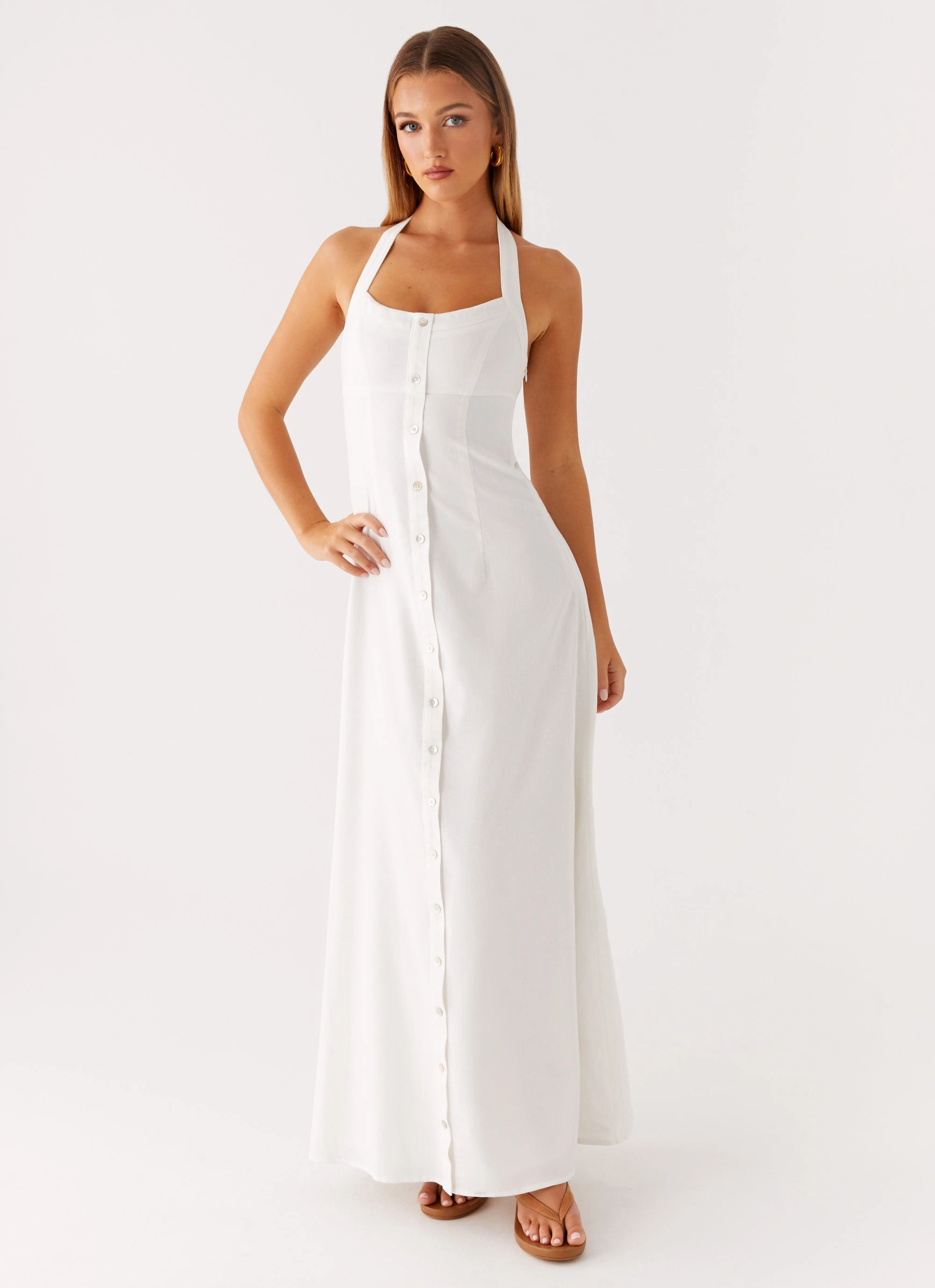 Jovanni Maxi Dress - White Boho Aesthetic