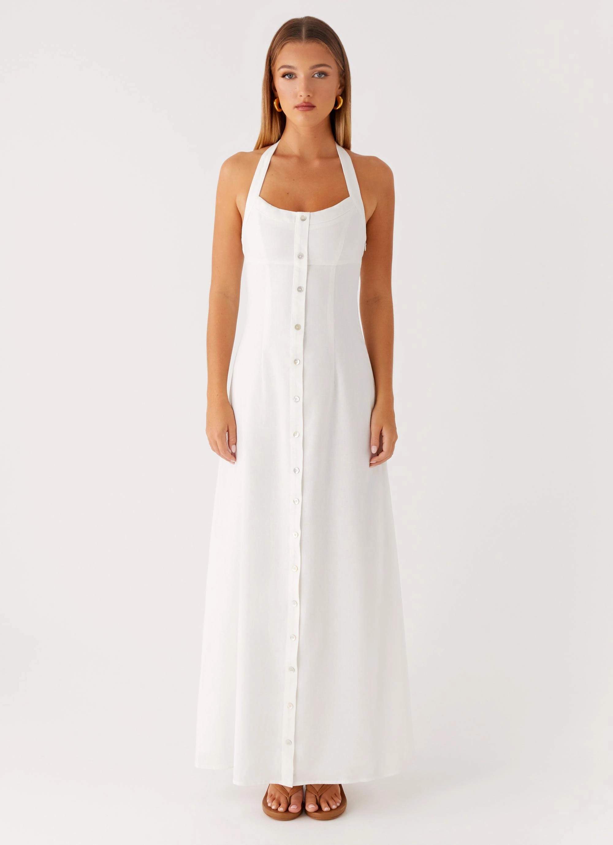Jovanni Maxi Dress - White Clean Chic