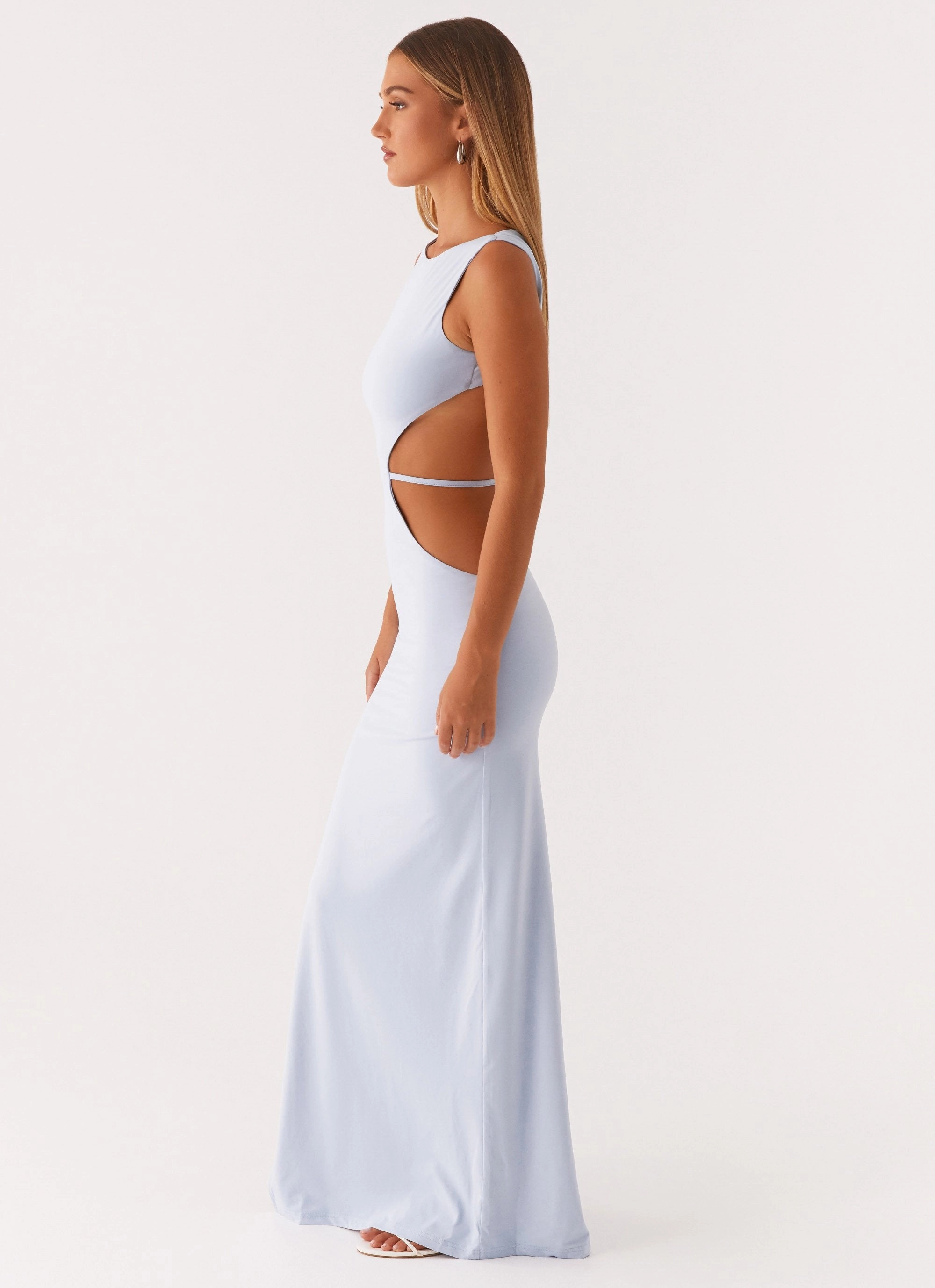 Sutton Maxi Dress - Blue Perfect Layering Chic And Comfortable