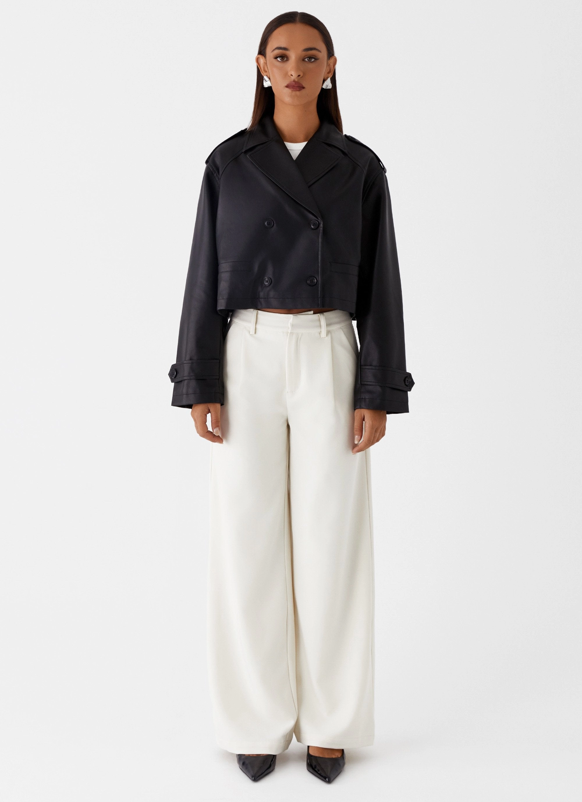 Bryson Cropped Jacket - Black Simple Urban Layer Compact Travel Friendly