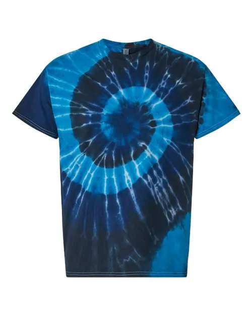 Dyenomite Men's Multi-Color Spiral Tie-Dyed T-Shirt