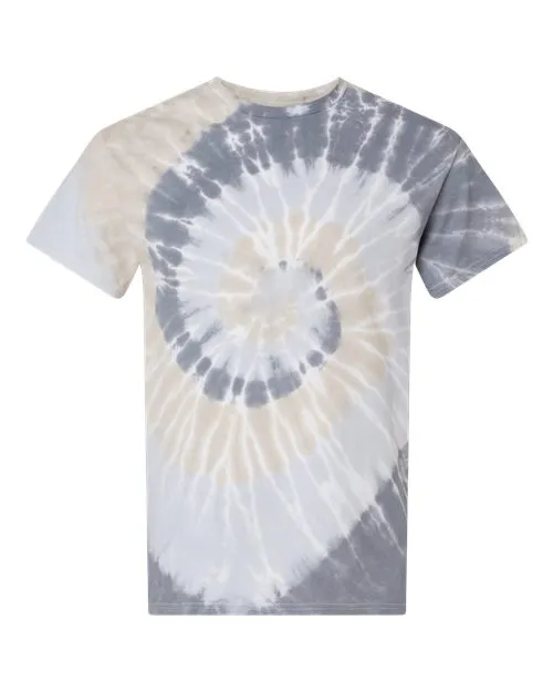 Dyenomite Men's Multi-Color Spiral Tie-Dyed T-Shirt