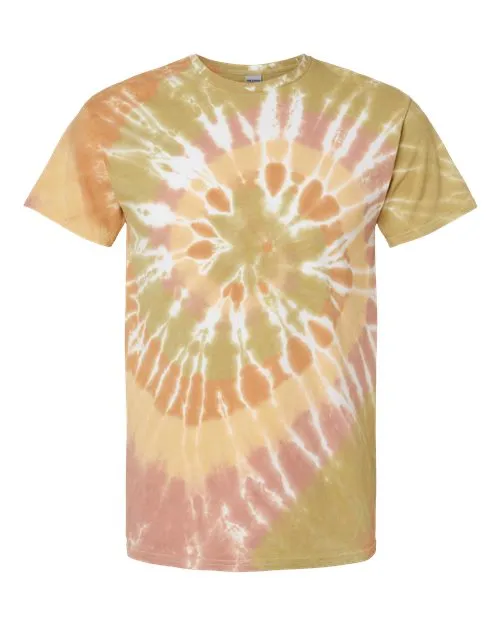 Dyenomite Men's Multi-Color Spiral Tie-Dyed T-Shirt