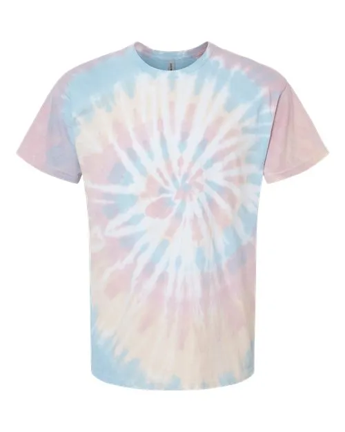 Dyenomite Men's Multi-Color Spiral Tie-Dyed T-Shirt