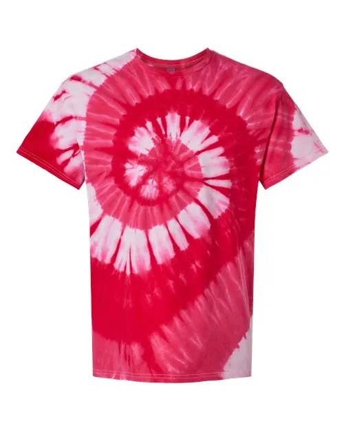 Dyenomite Men's Multi-Color Spiral Tie-Dyed T-Shirt