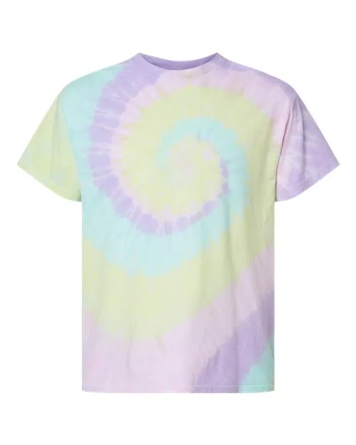 Dyenomite Men's Multi-Color Spiral Tie-Dyed T-Shirt