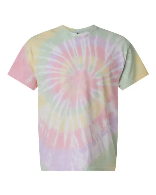 Dyenomite Men's Multi-Color Spiral Tie-Dyed T-Shirt